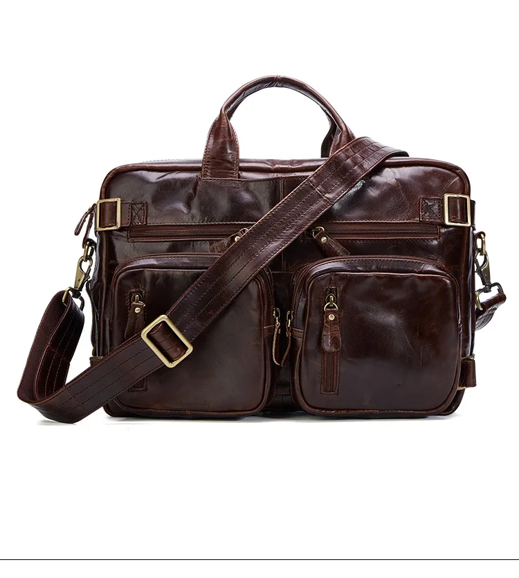 

New Stylish Shoulder Laptop Documents A4 Men Hand Bag Genuine Leather Handbag Briefcase For Tote Travel Business Messenger Male