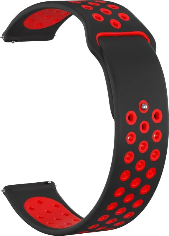 Ремешок силиконовый GSMIN Sport Edition 20 для умных часов Garmin VivoActive 3 (Черно-красный) |