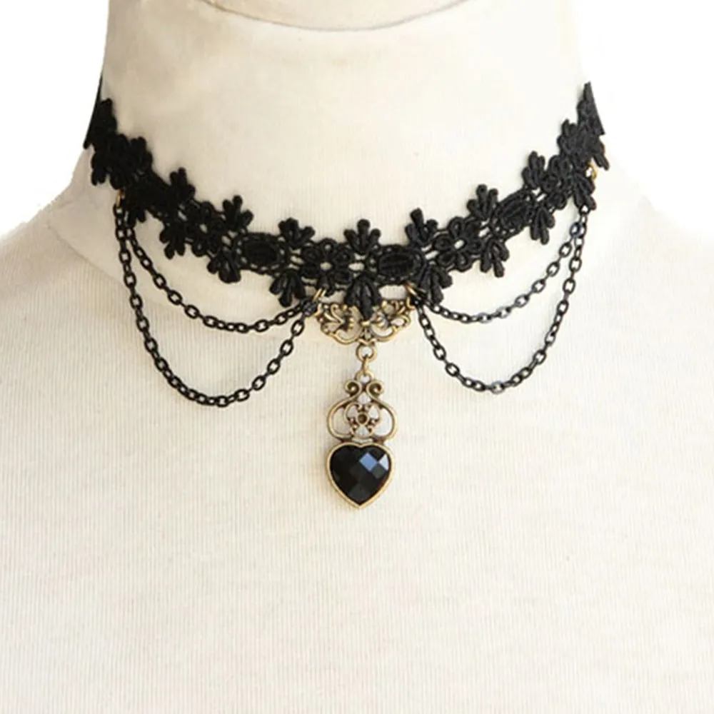 2019 модные готический викторианской эпохи с украшением в виде кристаллов