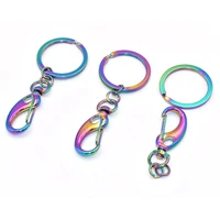 10mm rainbow swivel clasp with key ring split rings lanyard snap hook spring swivel clip snap hook lobster clasp for bag