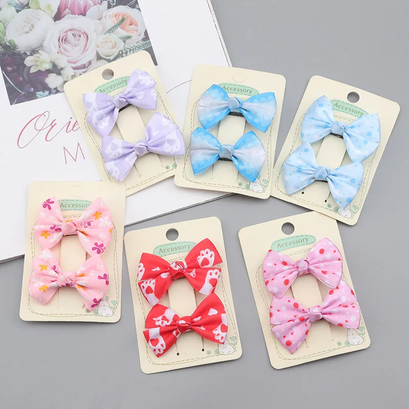 

Star With The Same Small Bow Hairpin Girl Cute Soft Cute Pair Clip Double Ponytail Clip Fashion Kawaii Hair Accessories Gift