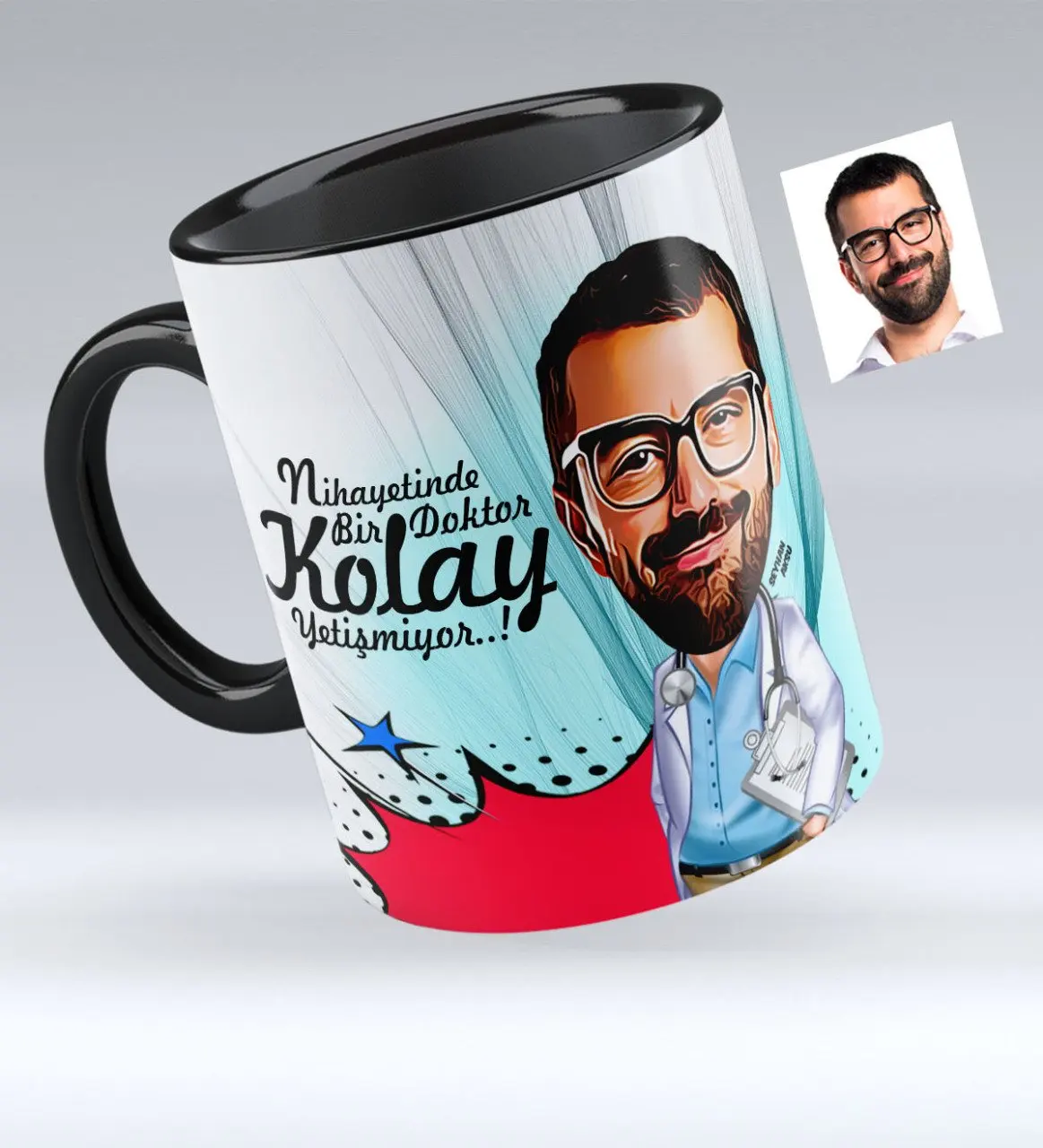 

Personalized Mr Doctor Caricature Of Black Mug cup-5