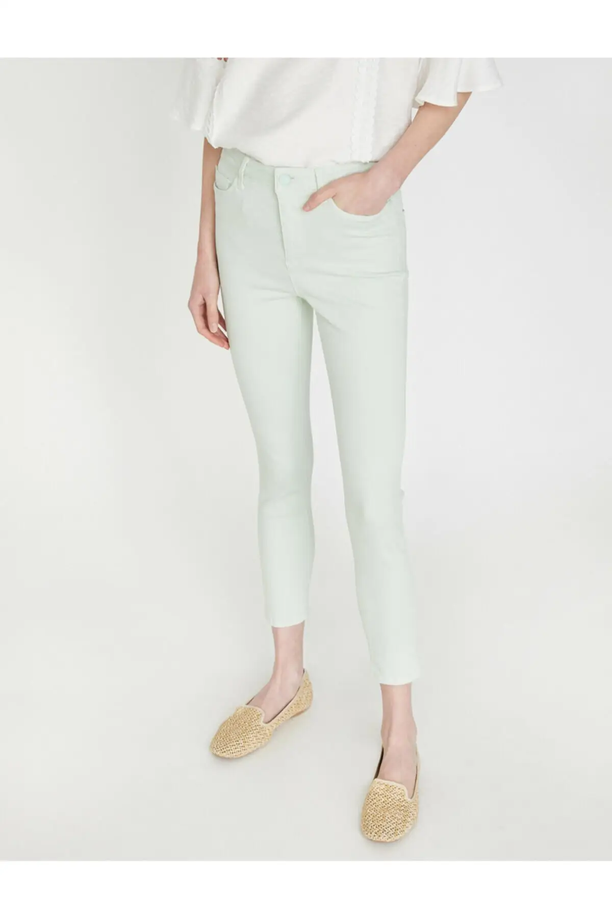 Koton женские розовые штаны с нормальной талией 7YAK47113DW | Женская одежда