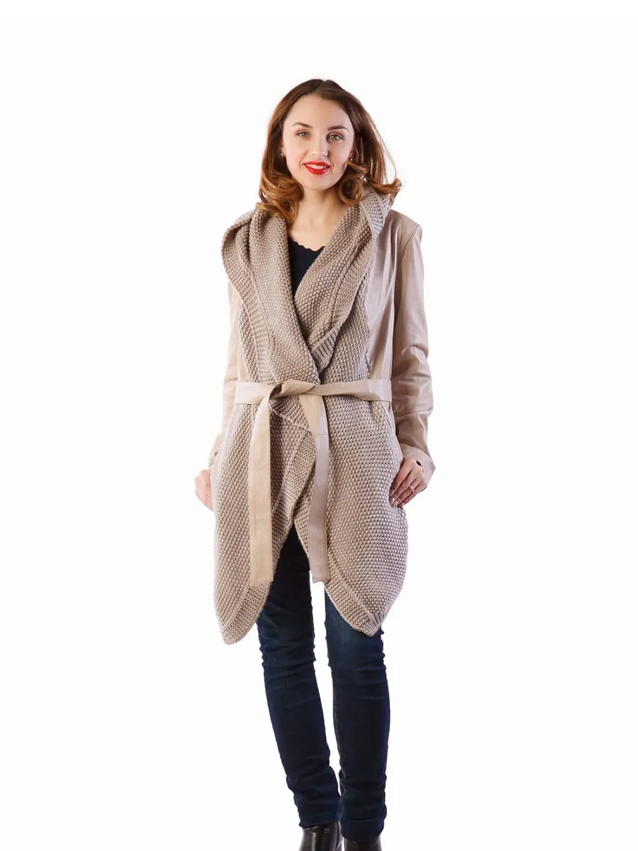 Fashion Knitwear jacket natural jacket real leather jacket warm Jacket 2021 Turkish Moda