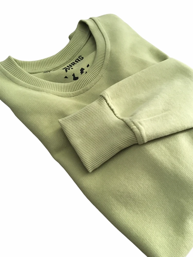 

Organic Cotton Men's Sweatshirt Basic Fashion Regular Fit Crew Neck Green Casual Sport