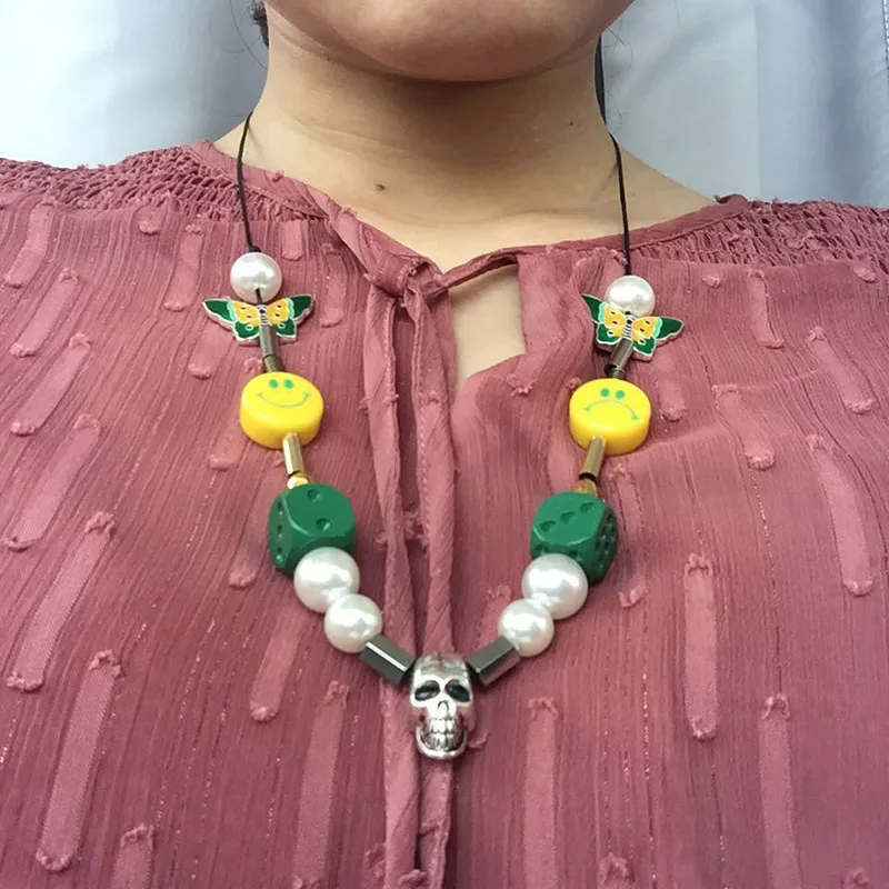 

Treasure YOSHINORI Same Design Smile Face Beads Necklace Adjustable Size
