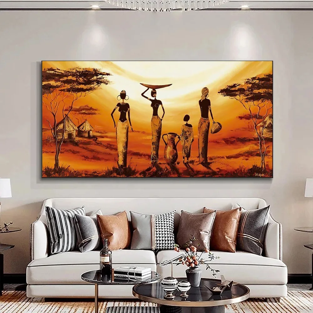 

Abstract African Woman Canvas Painting Large Size Posters Prints Unique Wall Art Picture for Living Room Home Decor Cuadros