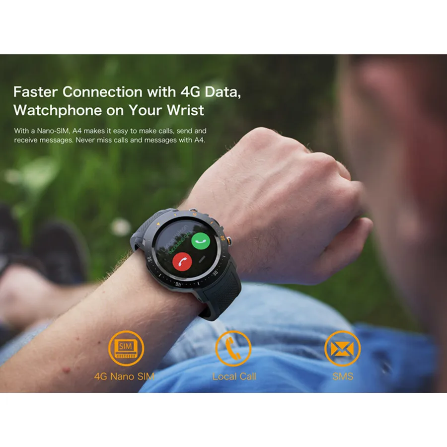 Accalia A4 4G LTE умные часы Sim карты камера gps + BDS bluetooth с функцией звонка Календарь Карта