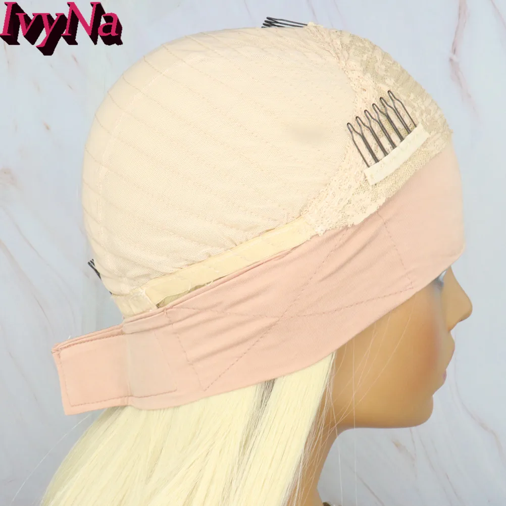 

IvyNa Blonde Futura Synthetic Wig With Headband Long Straight Full Machine Made Head wrap for Black Women