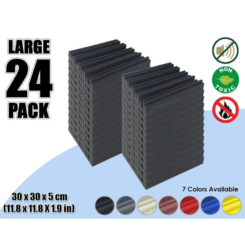 

Arrowzoom 24 pieces 11.8" x 11.8" x 1.9" Metro Diffuser Panel Tile Studio Sound Absorbing Acoustic Foam Treatment