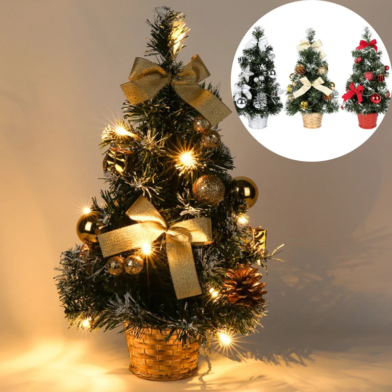 

40 см мини Рождественская елка со светильник кой, настольное украшение, рождественская елка, ночник для дома, отеля, вечеринки, обеденный сто...