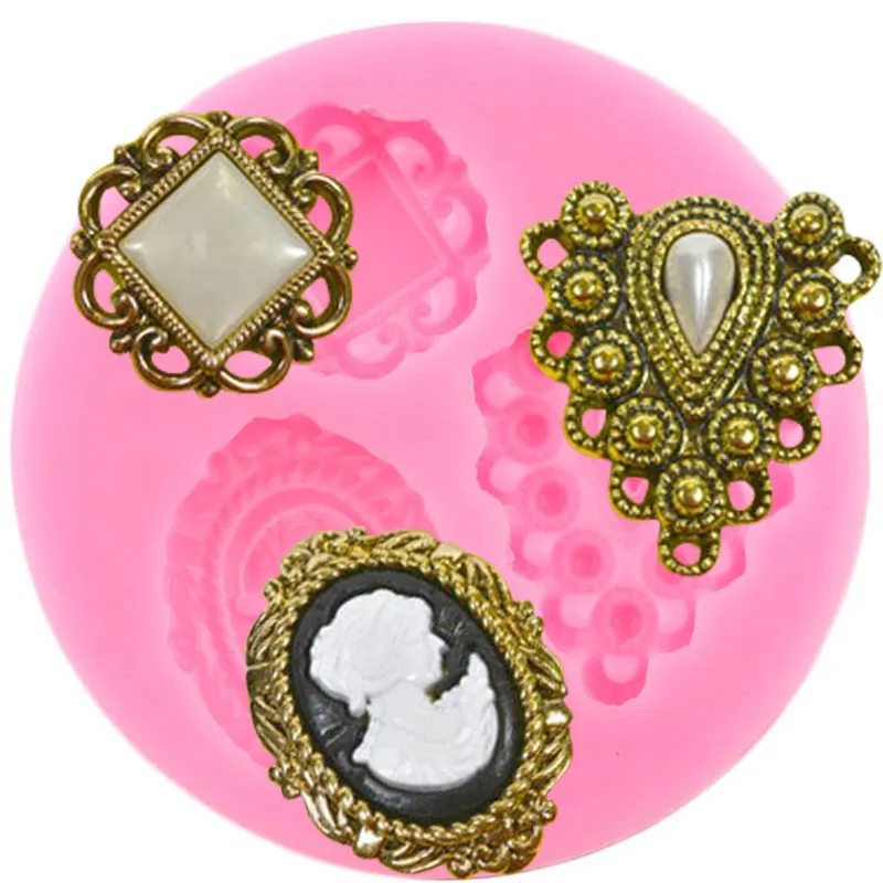 

3D Victorian Elegant Cameos And Cabochons Silicone Mold Jewelry Fondant Cake Decorating Tools Candy Resin Clay Chocolate Molds
