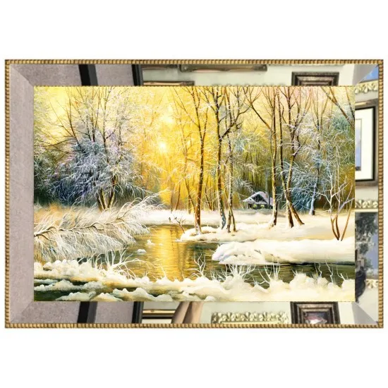 Koop Luxe Spiegel Omlijst Digitale Canvas Schilderij 70*100 Cm
