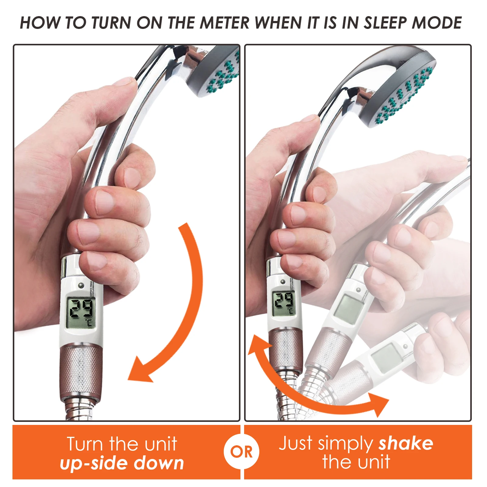 Цифровая душевая головка для ванной температуры воды 0 ~ 69 градусов Цельсия