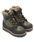 Ботинки детские мех 23016  кожа, ТОКИО хаки