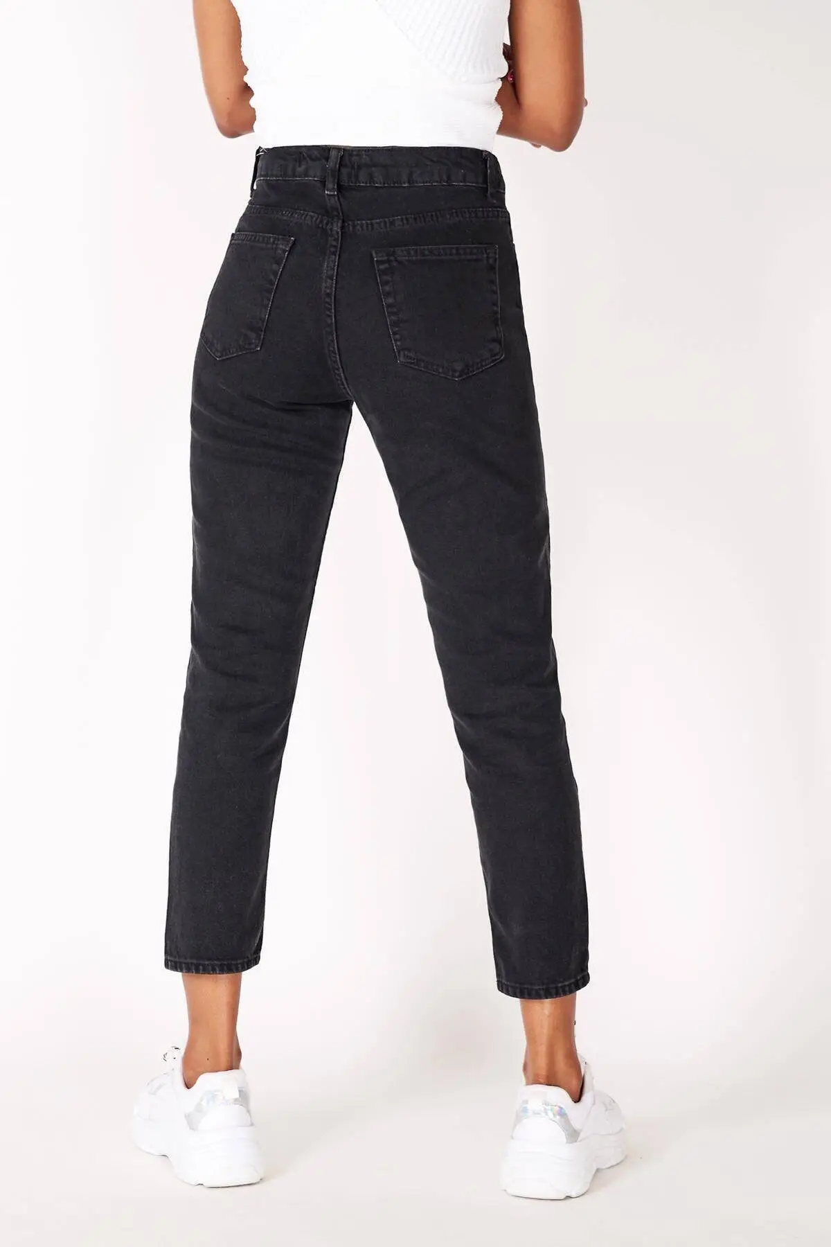 

2021 Fashion High Waist Straight Jeans Women Brand New High Quality Black Casual Loose Trousers Comfortable Jeans Fashionable