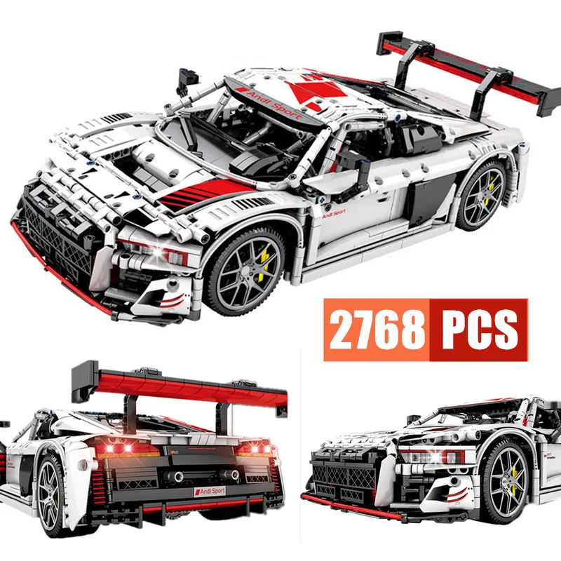 

2768 шт высокотехнологичные 1:10 Супер гоночный автомобиль строительные блоки техническая скоростная гоночная модель MOC DIY Кирпичи Детские игр...