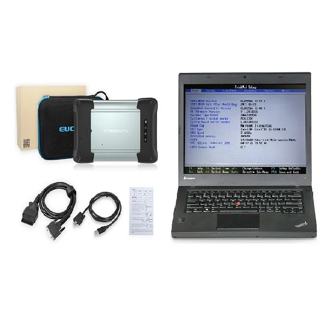 Сканер EUCLEIA wiScan T6 Pro OBD2 с оригинальной заводской диагностикой и программным обеспечением для кодирования ЭБУ, установленным на ноутбуке Lenovo T440