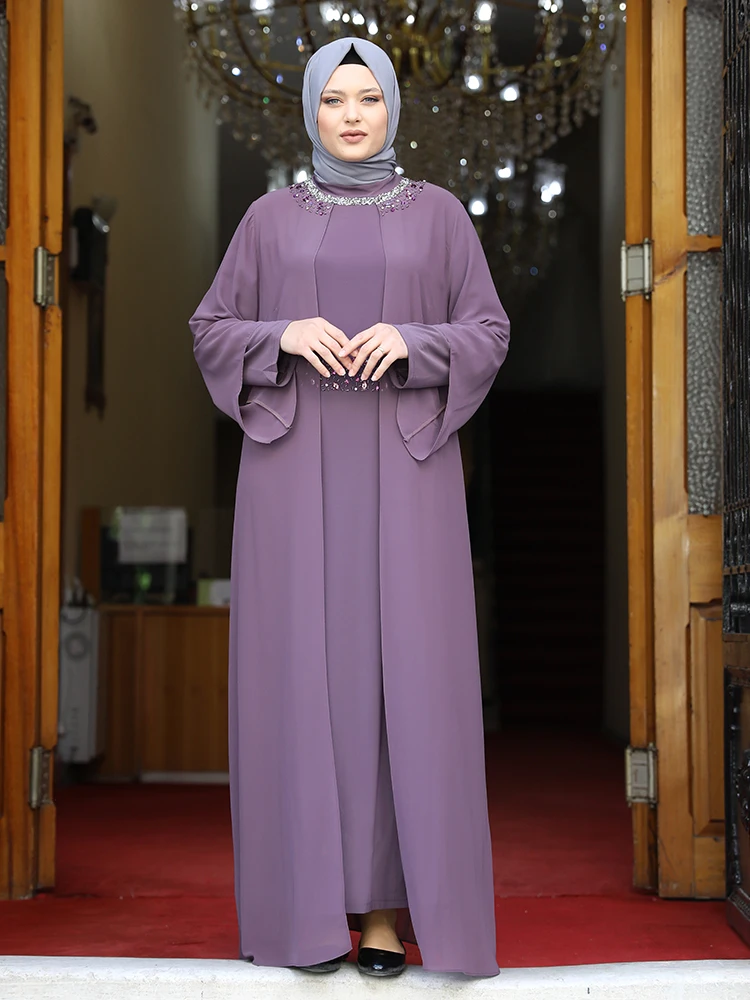 Женская абайя Мусульманский Исламский шифоновый хиджаб женская одежда высокое