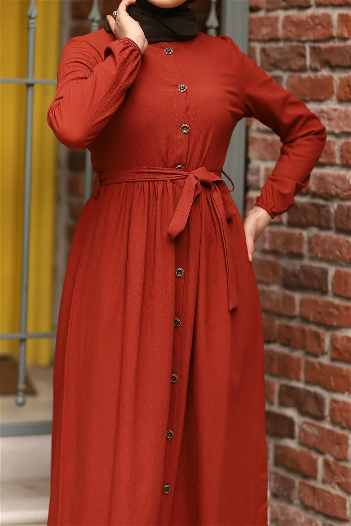 Длинное платье на пуговицах индейка мусульманская мода хиджаб одежда Дубай