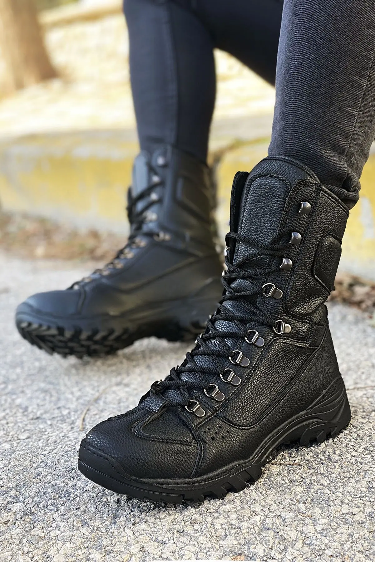 

Men Boots Winter Warm Boots Military Non-leather Casual Shoe Chelsea Men's Winter Shoes Ankle Men Spring Autumn Lace-up Slip-on
