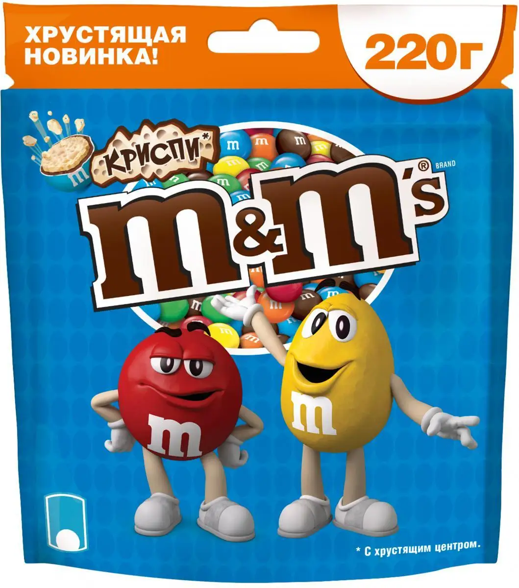 M&M`s криспи Шоколадный 220 гр 3 упаковки|Драже| |