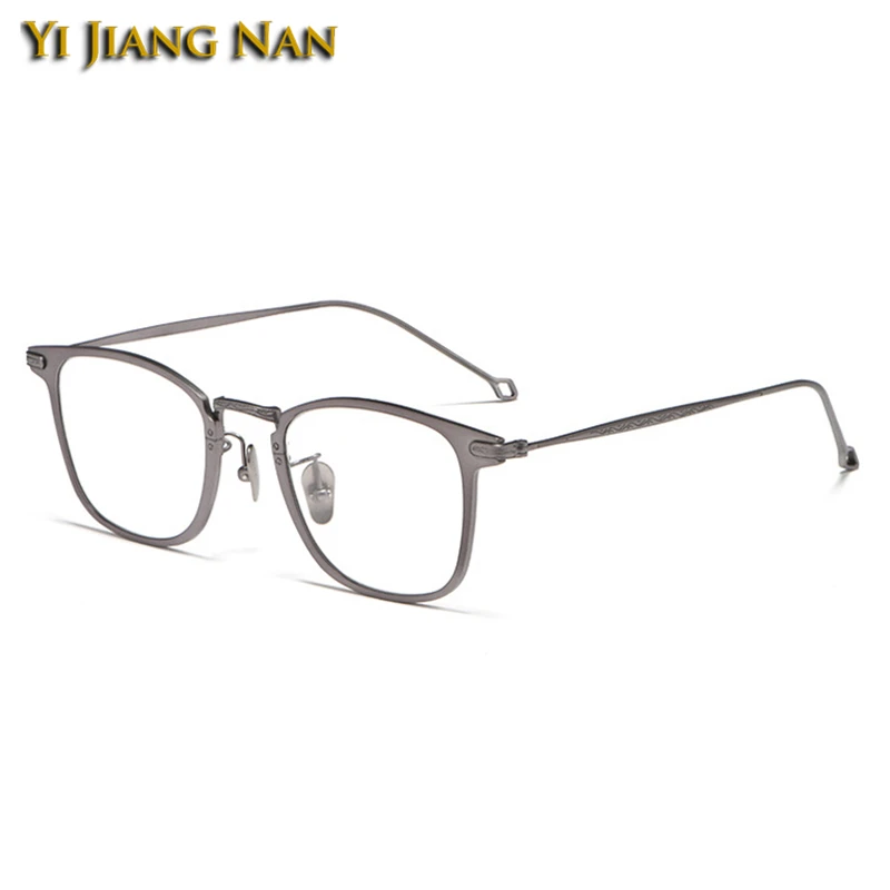 Мужские модные брендовые дизайнерские квадратные очки из чистого титана