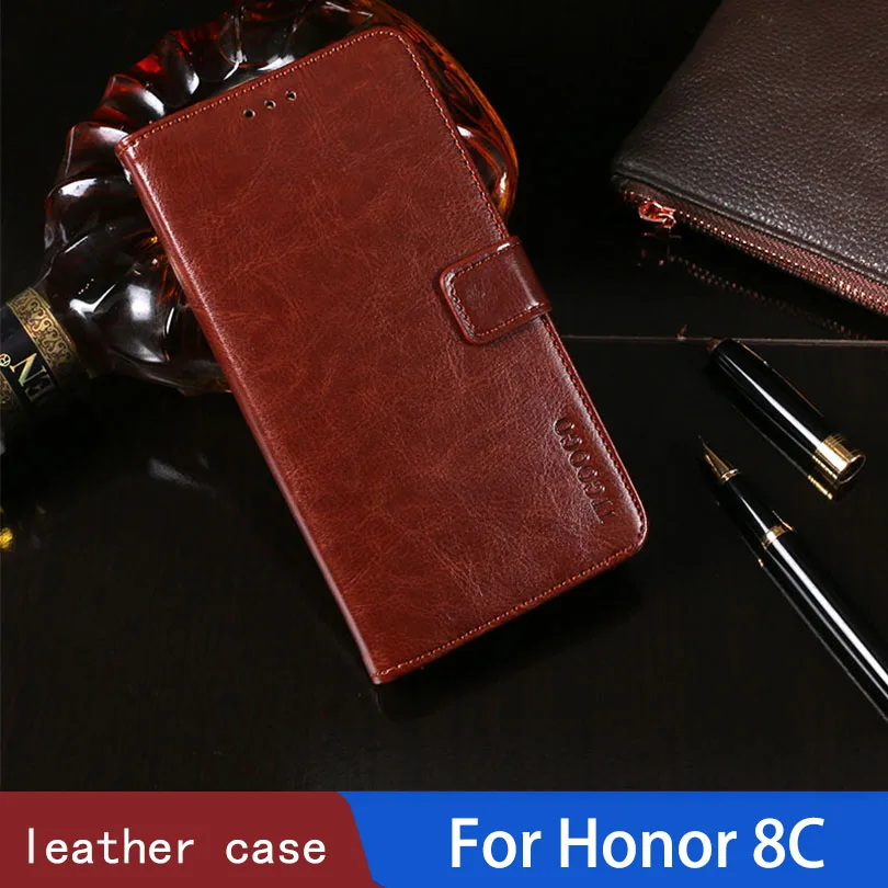 Чехол для телефона Honor 8C кожаный флип чехол смартфона на | Мобильные телефоны и
