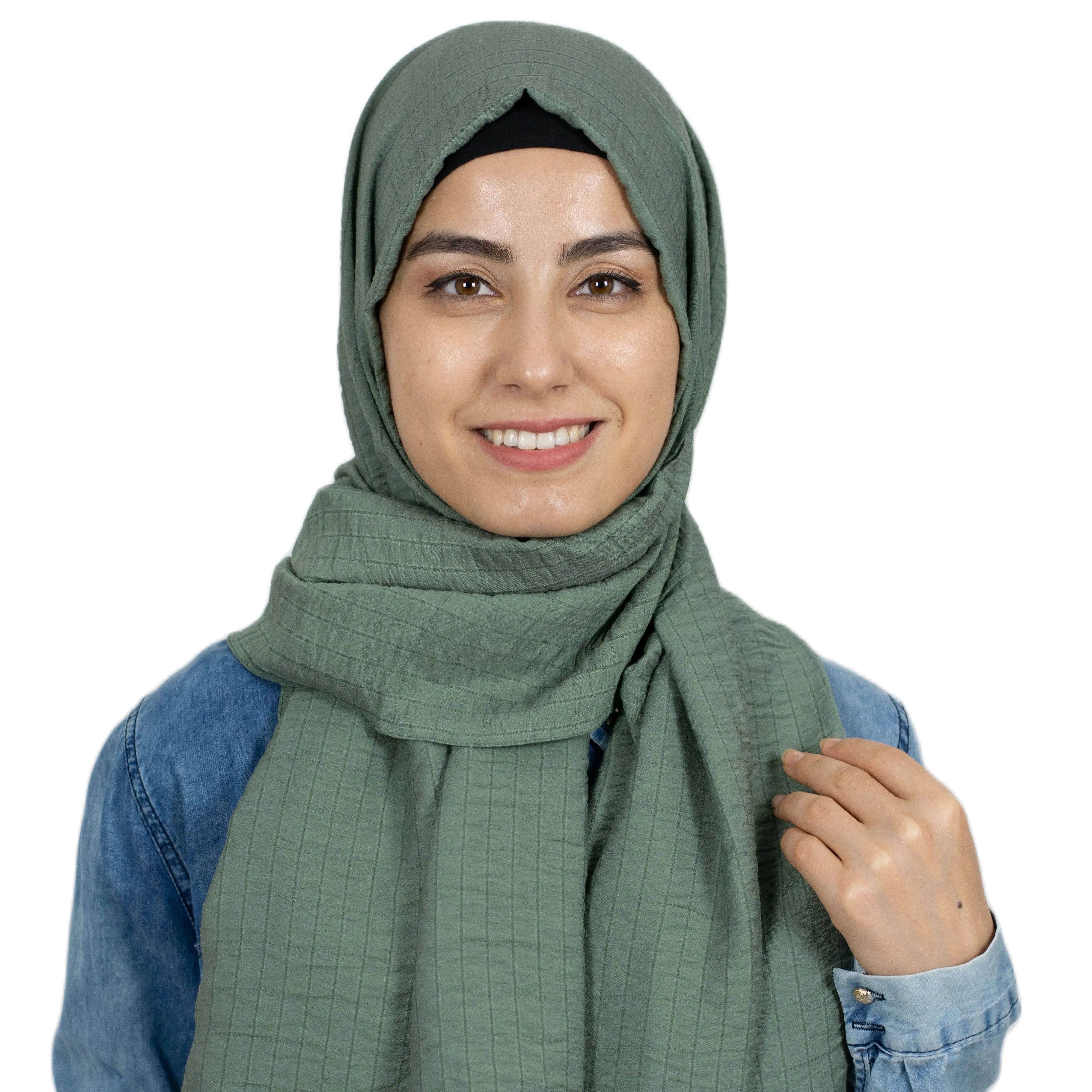 

2021 New Women Muslim Shawls Hijab Quality Chiffon Thin Cotton Luxury Combing Medina Mio Jazz Twill Desing