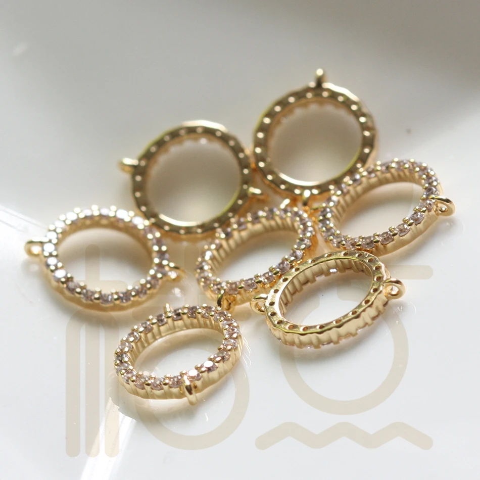 Цельное позолоченное Латунное базовое кольцо премиум класса соединитель звено с