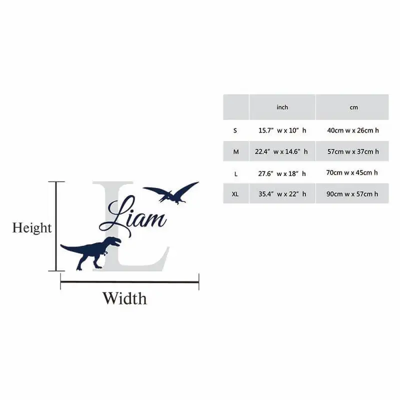 

Dinosaur Wall Decal with Initial & Name - Dinosaur Wall Sticker - Personalized Boy Decal