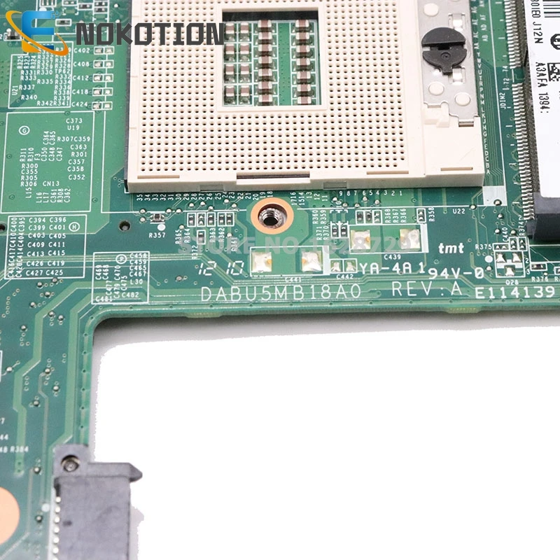 NOKOTION материнская плата для ноутбука TOSHIBA Satellite L730 L735 A000095030 DABU5MB18A0 основная плата HM65 UMA DDR3 полностью протестирована