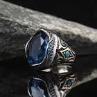 Мужское бриллиантовое серебряное кольцо с фианитом, украшенное кристаллами, Подарочный товар с фианитом, специальный дизайн, ручная работа, Сделано в Турции