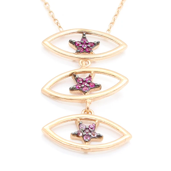 

Wholesale 925 Silver Turkish Evil Eye 3 Pcs Bead Chance Gift Boho Eye Hand Necklace Trendy for Women Turkish Jewelry 10 Pieces