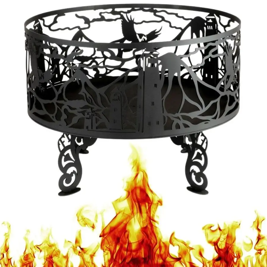 Металлическая круглая костровая чаша Fire Bowls &quotСторожевая башня" 60х60 см из