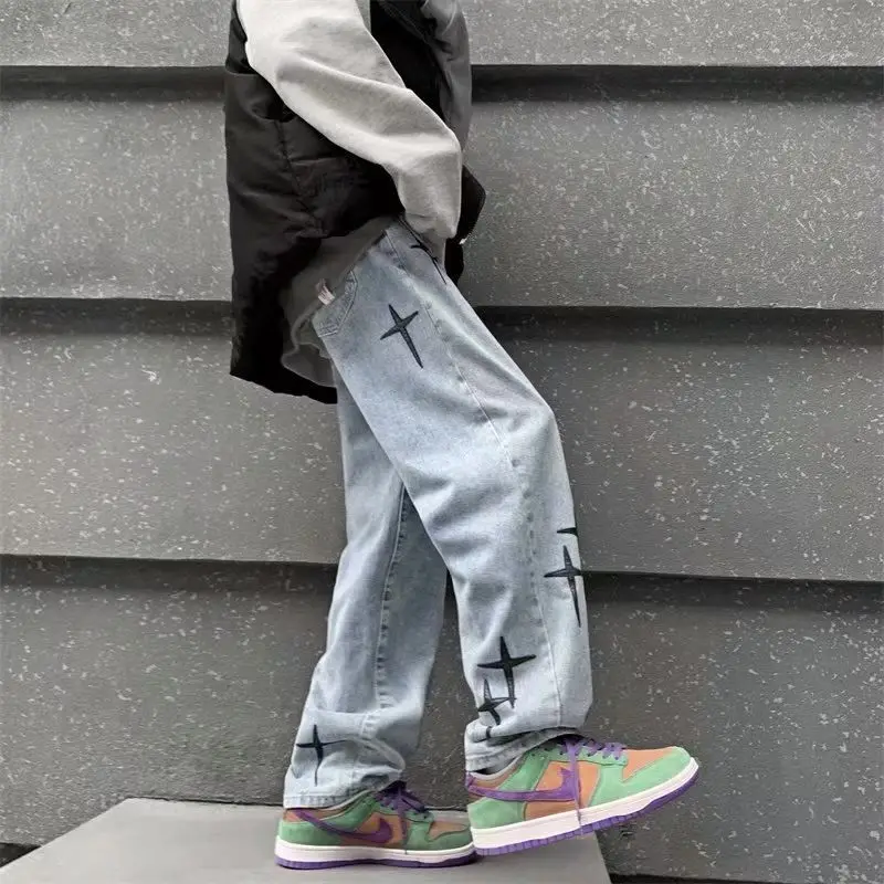 Street Men's Denim Trousers Baggy Jeans Streetwear Pants Kpop Clothes Hip Hop Trendyol Harajuku Vintage Man Clothing