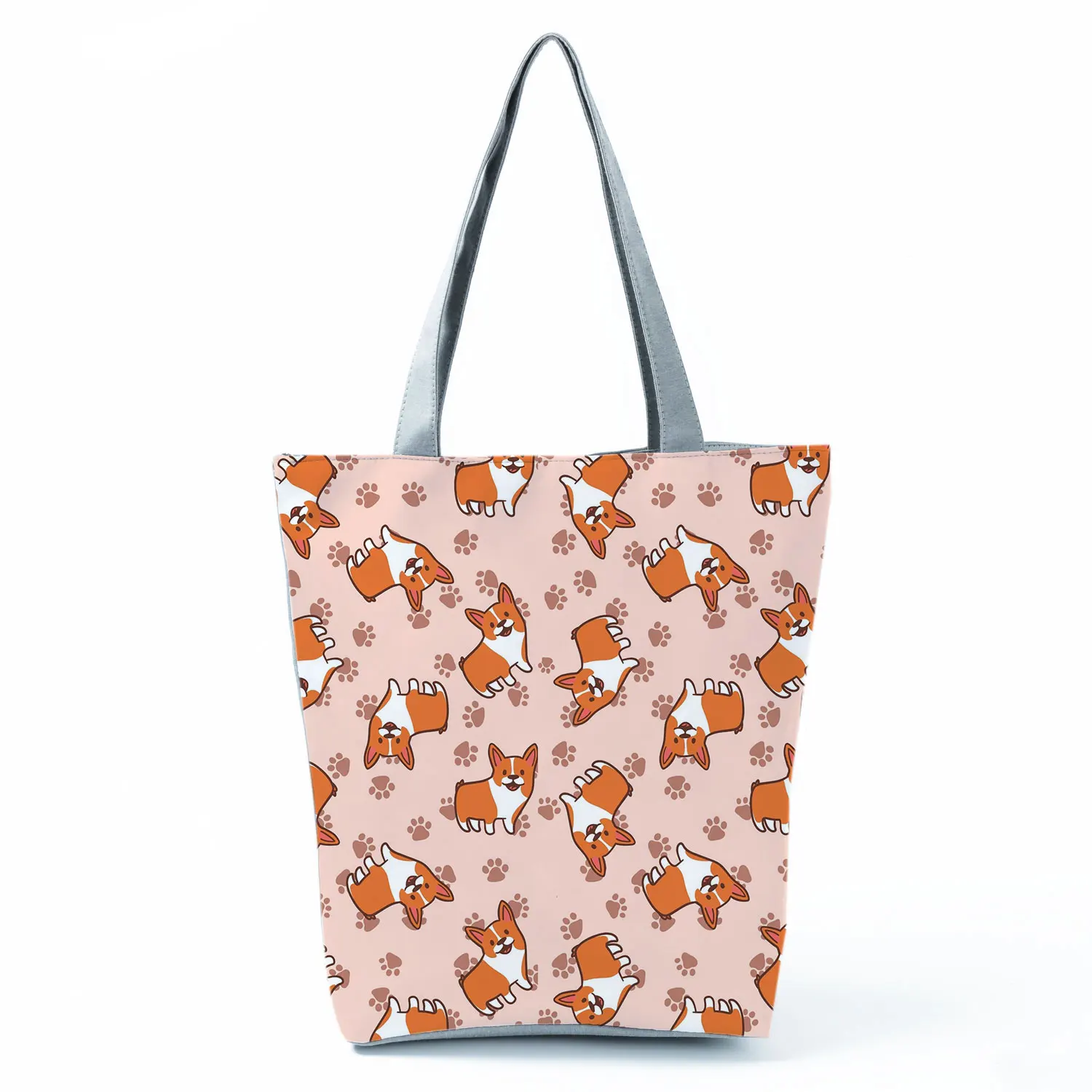 

Love Dog Letter Printed Tote Female Fashion Simple Eco Friendly Handbags for Women High Capacity Practical Portable Shopping Bag