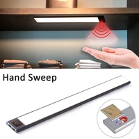 Hand Sweep Sensor 20 40CM Magnet installation USB chargeable Powered LED Kitchen Light Lamp for Cabinet Wardrobes Closet