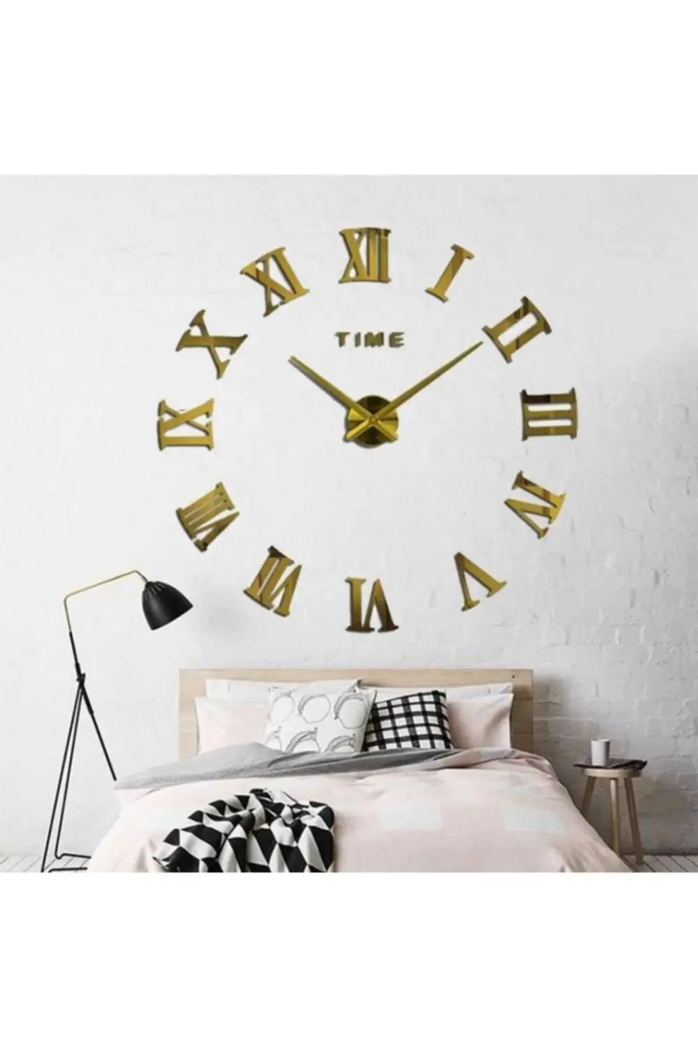 

Wall Clock Mirror Roman Numeral Large ,Reloj De Pared 3d,Gold Wall Clock,Wall Art Decor,Orologio parete,Living Room Decoration