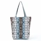 Женская сумка-тоут из змеиной кожи, с принтом