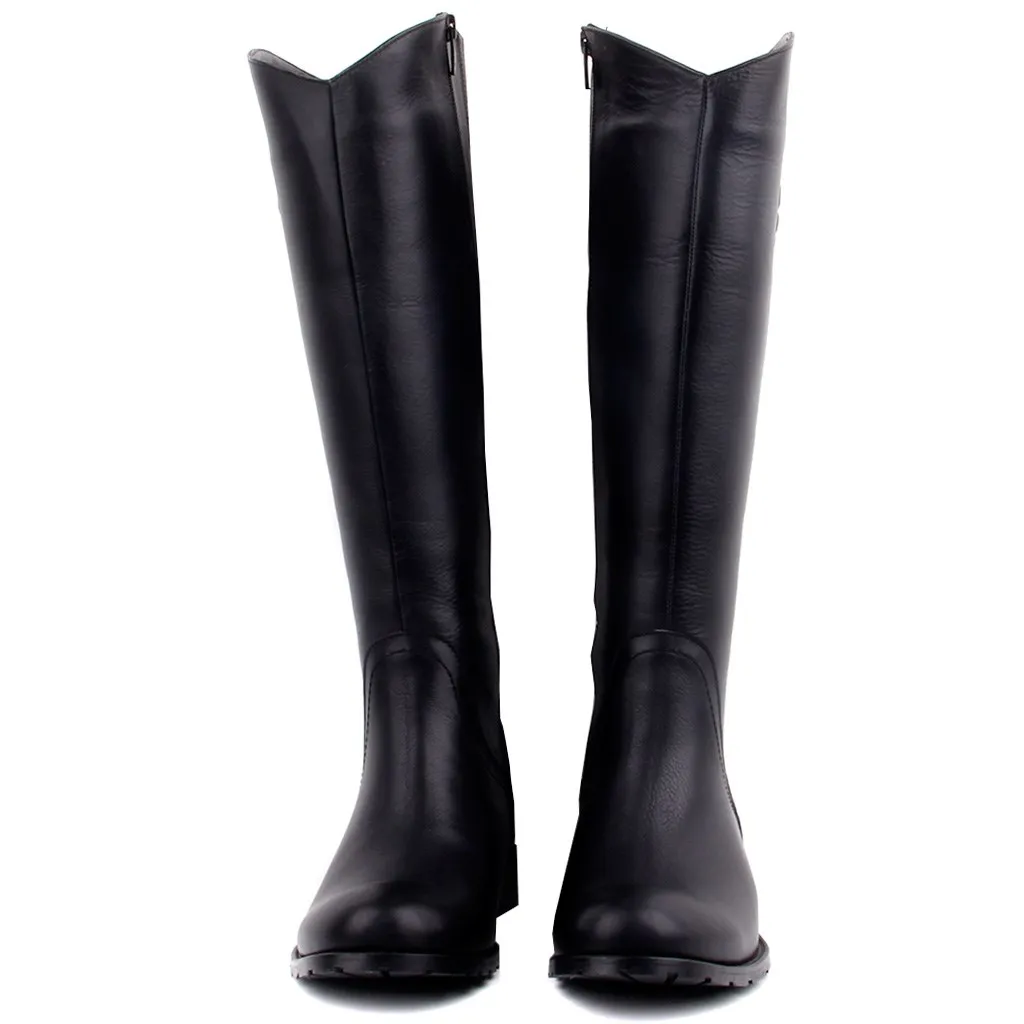 

Sail-Lakers Black Leather Zipper Female Boots