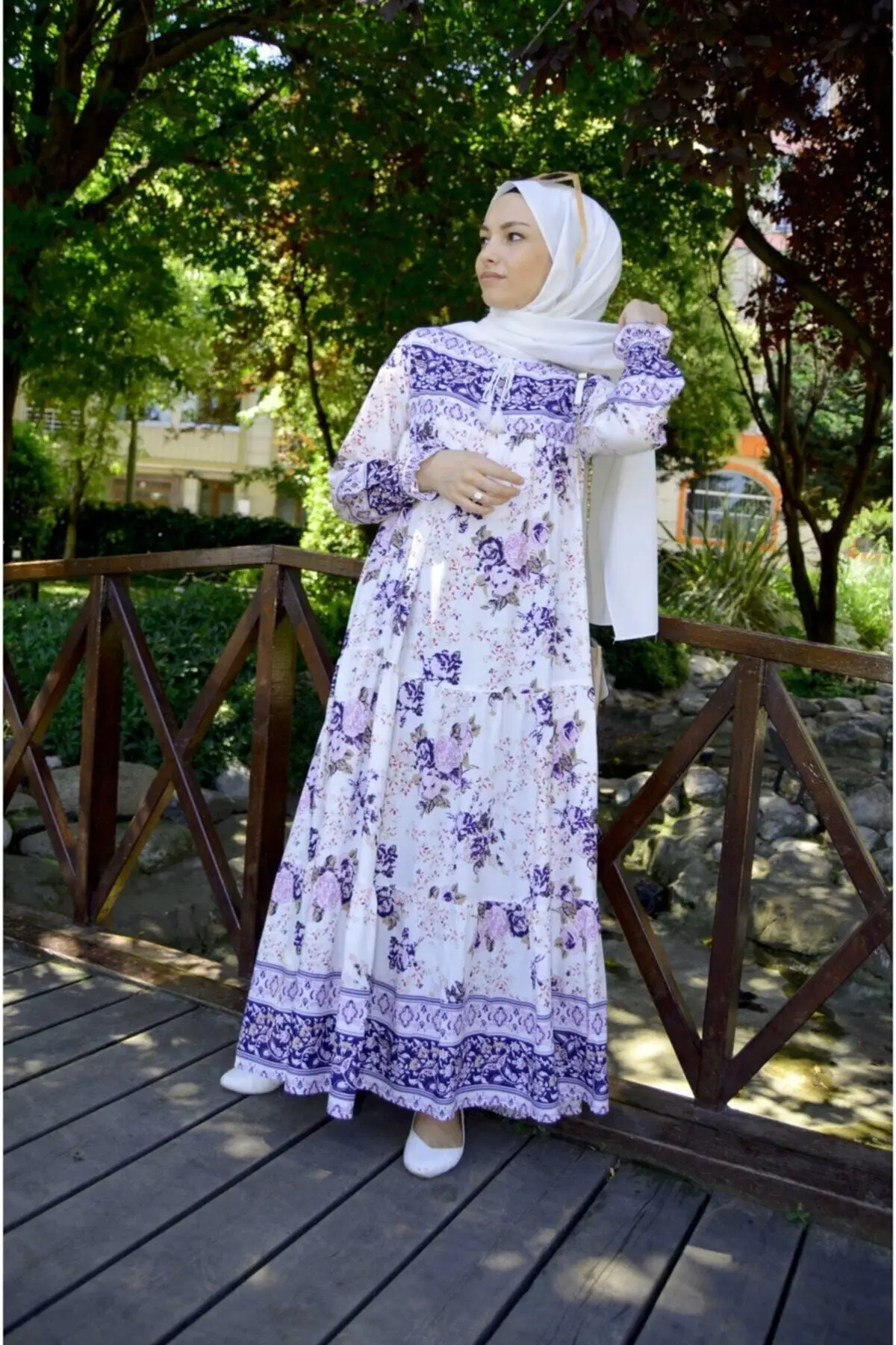 

Kaftan Print Dress Abaya Moroccan Long Maxi Dress Women Spring Muslim Dress Casual Long Sleeve Sundress Vestidos Plus Size