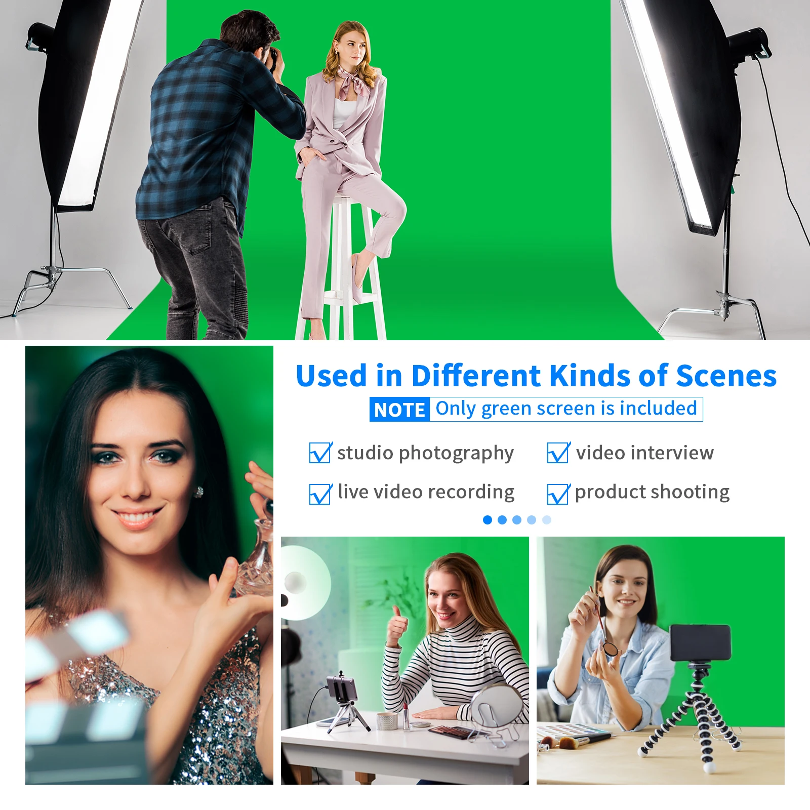 

Neewer Green Screen Backdrop, Polyester Green Backdrop Background, Photography Chromakey Green Screen for Photo Video Shooting