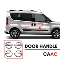FOR FIAT DOBLO 2 PANEL VAN/LAVA 2010-2021 8 PCS 4 CHROME DOOR HANDLE STAINLESS STEEL WATER PROOF MIRROR PLATED PERFORMANCE ACCESSORIES