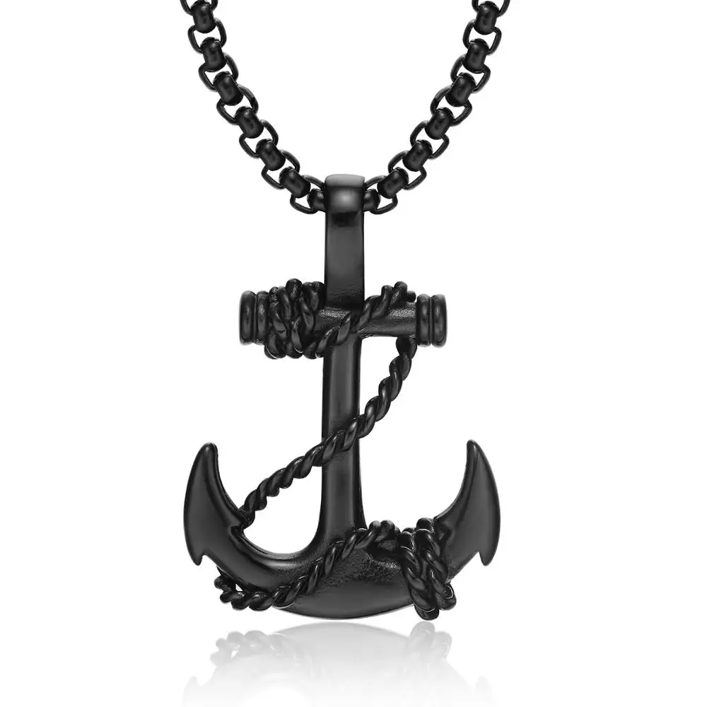 

Stainless Steel Sea Anchor Sailor Man Men Necklaces Chain Pendants Punk Rock Hip Hop Unique for Male Boy Fashion Jewelry Gift