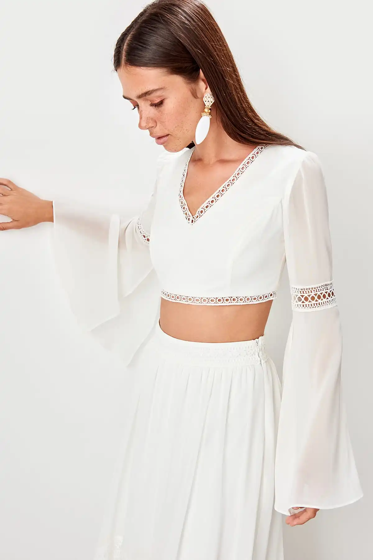 Trendyol воротник детальный Bluz TPRSS19BZ0003| |