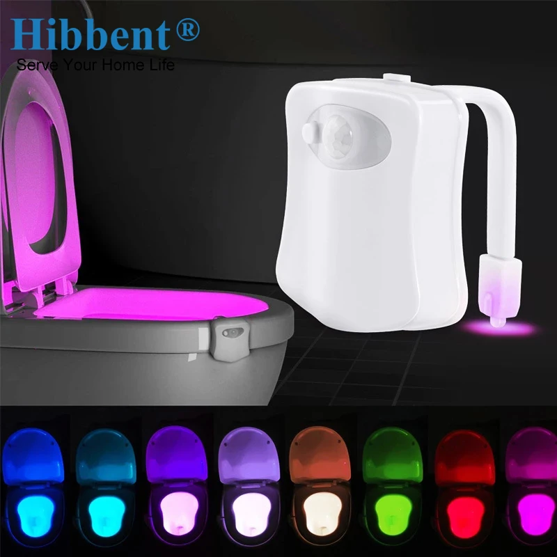 

8-Color Changing LED Body Motion Activated Sensor Night Light Toilet Bowl Nightlight Seat Lamp For Bathroom