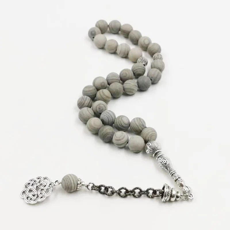 Natural GRAIN STONE 2021 Style tasbih Muslim GIFT man misbaha prayer beads 33beads EID Ramadan gifts Arabic fashion bracelet