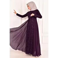 sequin evening dress plum trend fast delivery fashion muslim dress women abaya kaftan modest dress abayas for women abaya turkey