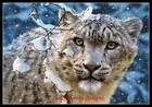 Счетная вышивка крестиком -ремесла 14 ct Aida DMC цвет DIY Искусство ручной работы Домашний Декор-снежный Леопард II